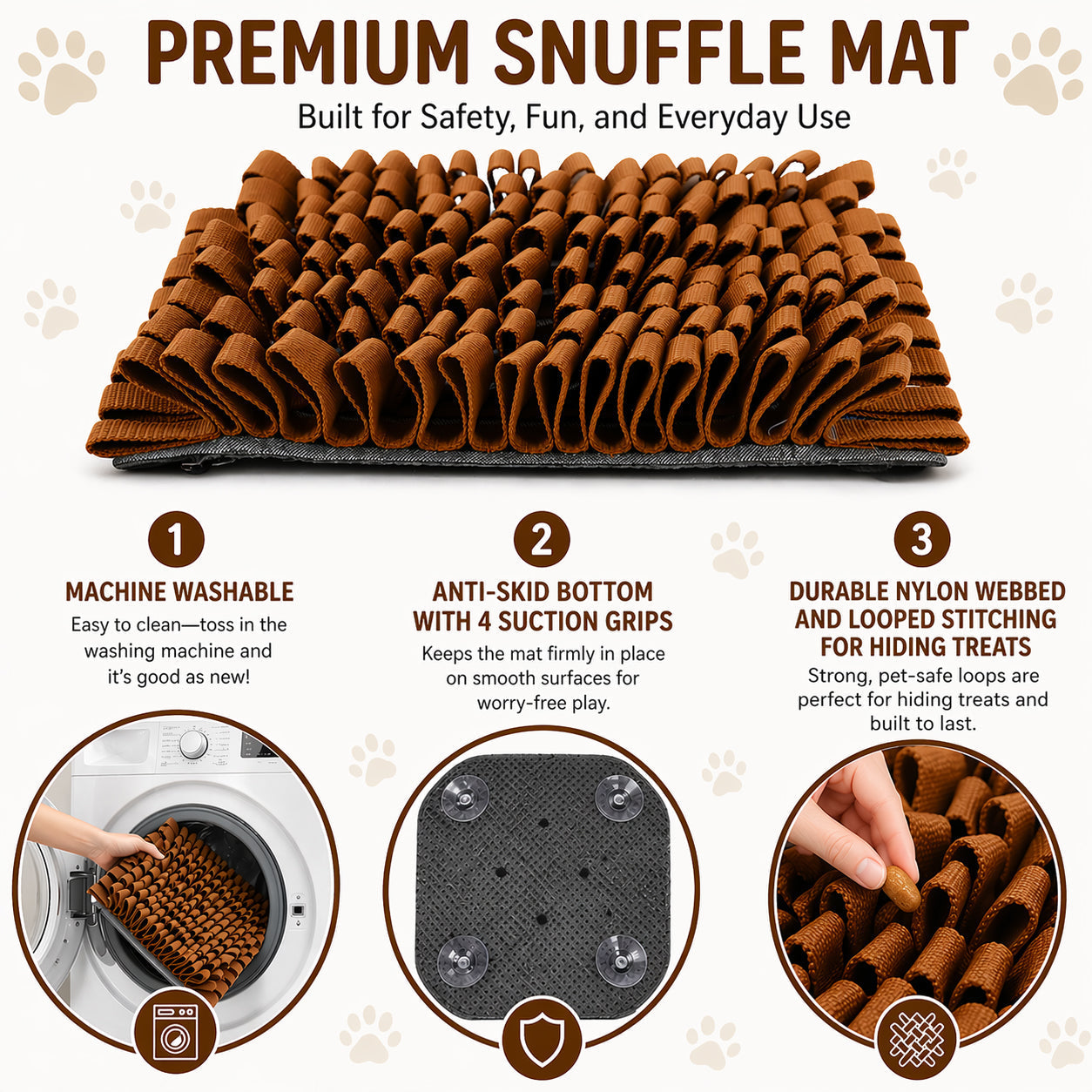 Pet Life ® 'Sniffer Grip' Interactive Anti-Skid Suction Pet Snuffle Mat