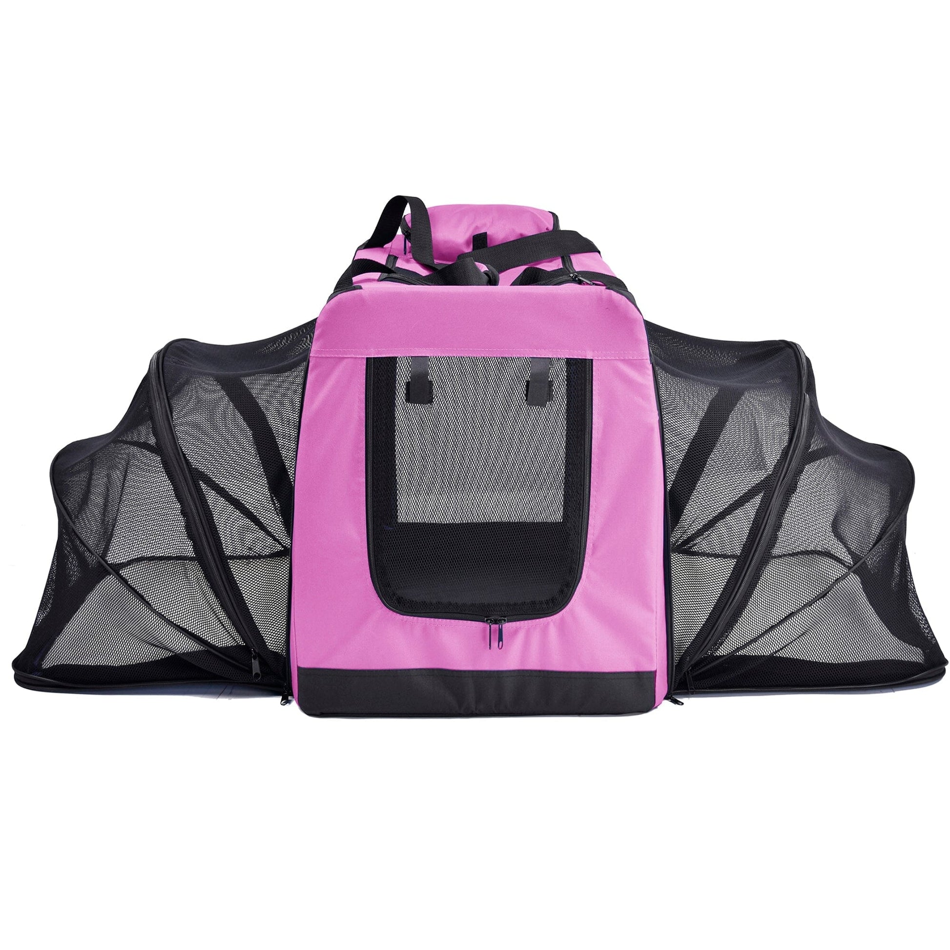 Pet Life ®  'Hounda Accordion' Metal Framed Soft-Folding Collapsible Dual-Sided Expandable Pet Dog Crate