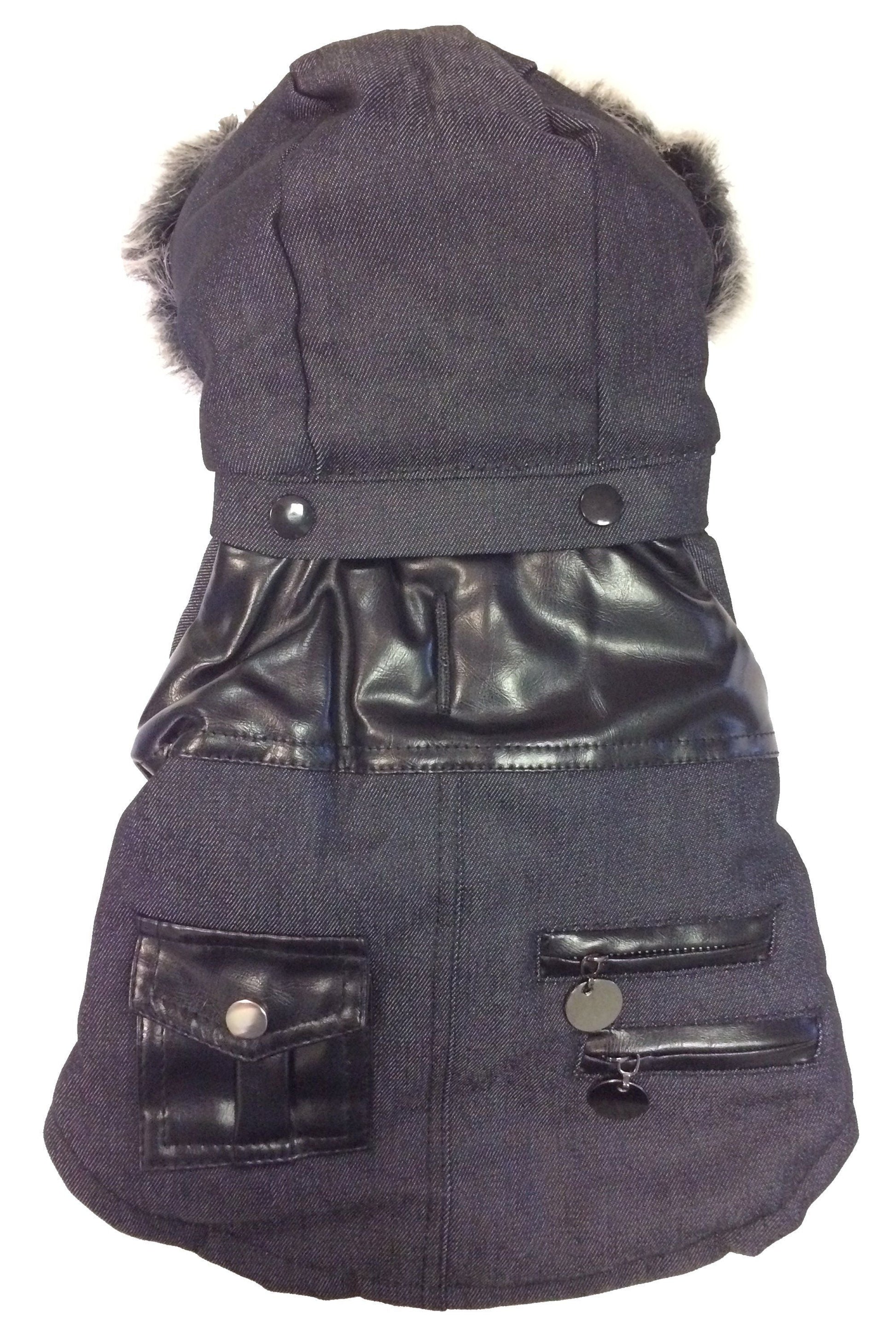Pet Life ® 'Ruff-Choppered' Denim Fashioned Wool Dog Coat Jacket