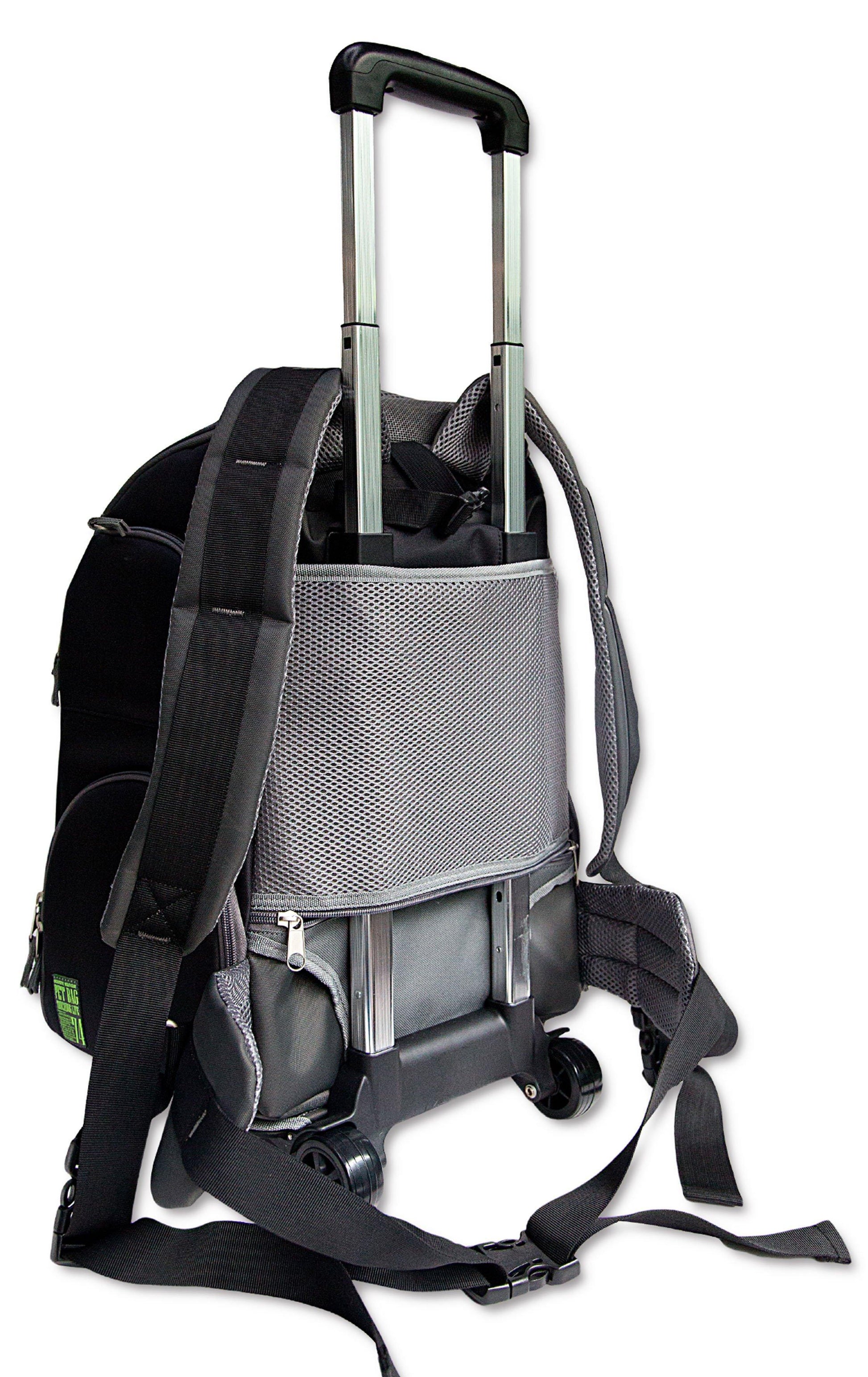 Touchdog ® 'Wuffle Duffle' 2-in-1 Wheeled Backpack Sporty Pet Carrier
