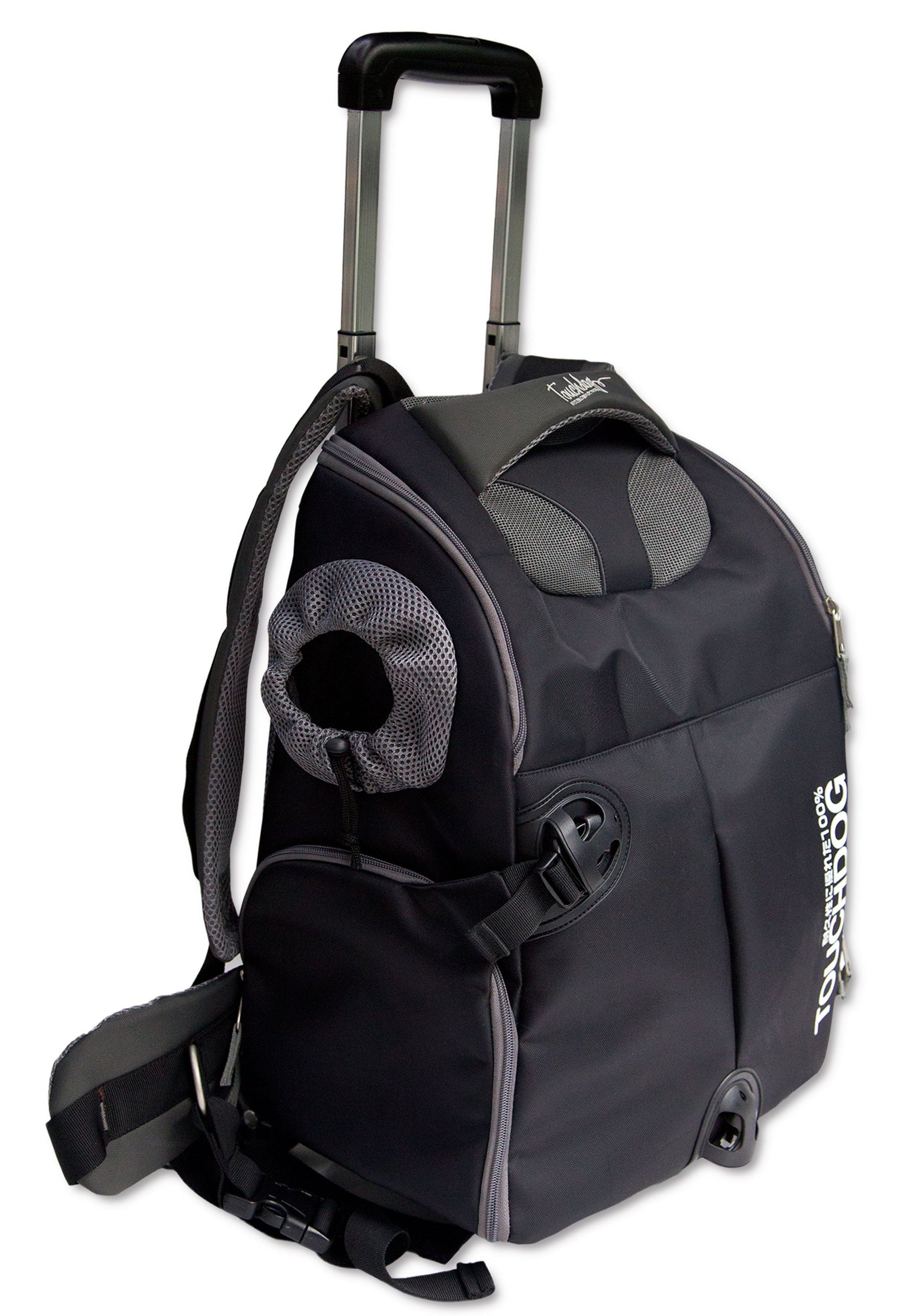 Touchdog ® 'Wuffle Duffle' 2-in-1 Wheeled Backpack Sporty Pet Carrier