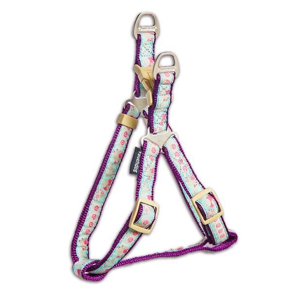 Touchdog Tough Stitched Durable Embroidered Leash and Harness - Blue